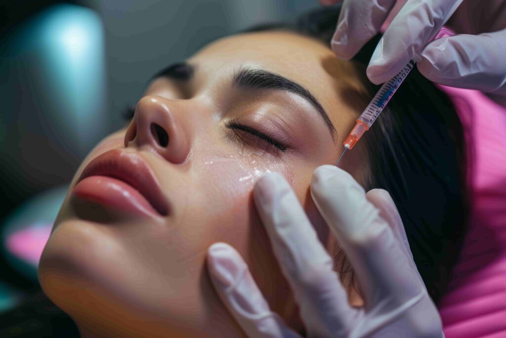 تزریق بوتاکس پیشانی در خانم ۳۰ ساله برای پیشگیری از چین و چروک